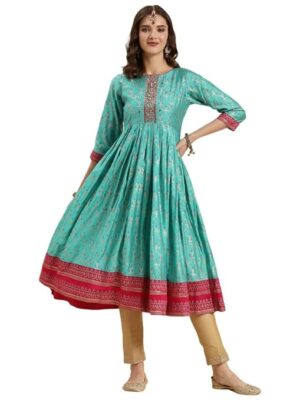 Rangita Silk Anarkali Festive Kurti for Women