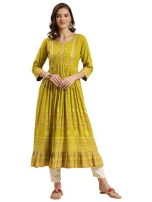 Rangita Women Rayon Anarkali Kurti
