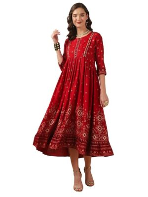 Rangita Women Rayon Anarkali Kurti