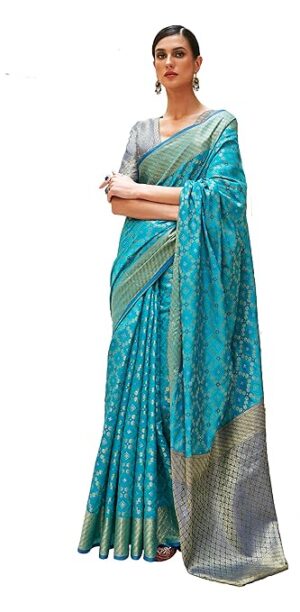 Women's Patola Silk Saree With Unstitched Boluse Piece