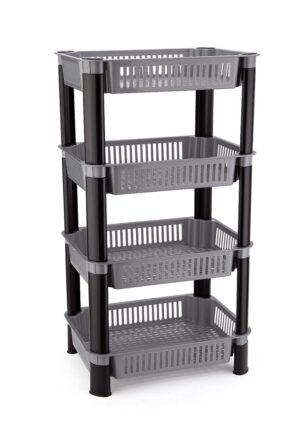 Plastic Vegetable Trolley Rack for Kitchen Storage Vegetable Organizer, Vegetable Stand for Kitchen Storage Racks for Office,Kitchen,Living Room, Fruits Onion Potato Stand