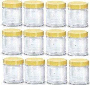 Polyurethane Jar Set - 250 Ml, 12 Pieces, Clear, Yellow, 250 Milliliter