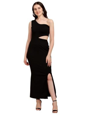 Women's Sleeveless One Shoulder Bodycon Casual Maxi Dress