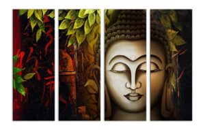  Religious Buddha Special Large 4 Panel Painting Ink Painting
