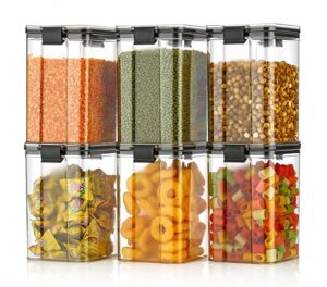 Plastic Unbreakable Square Containers, Kitchen Storage Container, Grocery Container & Container Set - 600 ML (BLACK, 6)