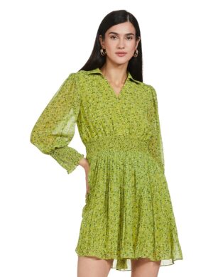 FabAlley Women's Georgette Skater Mini Dress