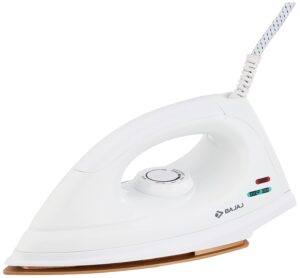 Bajaj Dx-7 1000W Dry Iron With Advance Soleplate And Anti-Bacterial German Coating Technology, White