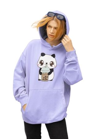 Thewalkdeal Panda Printed Sweatshirt for Women || Hoodie || Winterwear || 100% Cotton || Regular Fit