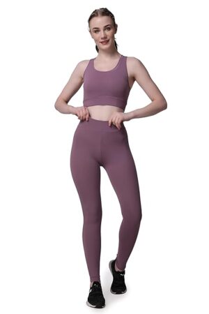 Women's Sports Bra & Track Pant Set For Gym,Yoga, Exercise, Sport Seamless Stretchable Breathable Soft Fabric | Women 2 Piece Tracksuit Sports Bra & High Waist Legging