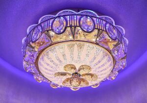 Chandeliers Round Ceiling Lights and Lamps for Living Bedroom (Multicolor,Glass)