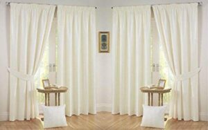 Polyester Blend Solid Eyelet Door Curtain, 7 Feet, Cream, Pack Of 4