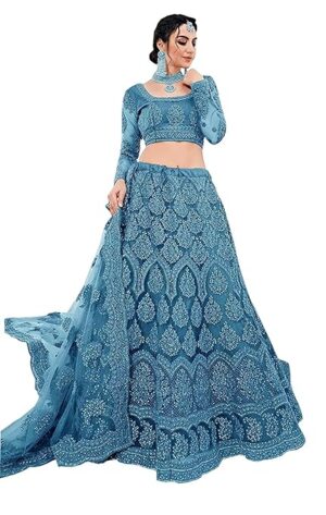 Women`s Net Embroidered Lehenga Choli With Dupatta