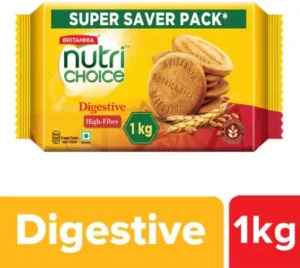 BRITANNIA NutriChoice High Fibre Biscuits Digestive (Digestive Biscuit)  (1 kg, Pack of 5)
