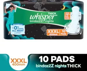 Whisper Bindazzz Nights XXXL Sanitary Pad  (Pack of 10)