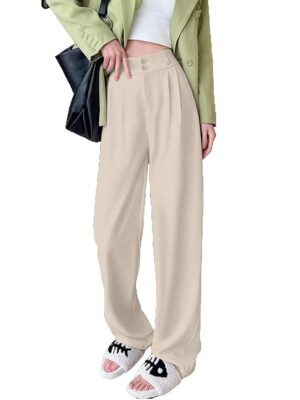 Aahwan Women's & Girls' High Waist Korean Baggy Loose Loose Pants