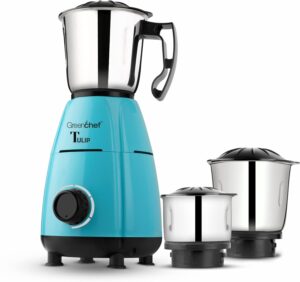Greenchef Tulip Mixer Grinder 600Watt (3 Jars, Brown)