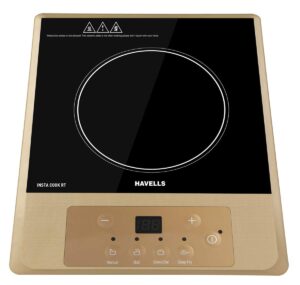 Havells Induction Cooktop Insta Cook - RT | 4 Cooking Options | Glass Ceramic Plate | Soft Touch | Auto Pan Detection | Eneregy Efficient | 3 Yr Coil & 1 Yr Product Manufacturer Warranty|Brown Black