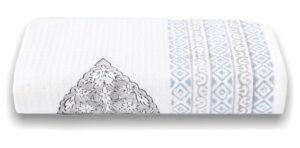 URBANO HOMZ 100% Cotton Large Size Bath Towel for Men/Women, Lightweight and Quick Dry Waffle Weave Ethnic Bathing Towel 1 Piece, 150 cm X75 cm, Grey