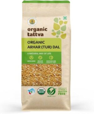 Organic Tattva Toor/Arhar Dal (Toor Dal) (Split)  (1 kg)