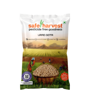 safe harvest White Urad Gota (Sabut Urad) (Whole) (Pesticide Free)  (1 kg)