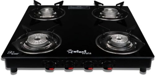 Sigri-wala DLX Glass Manual Gas Stove  (4 Burners)