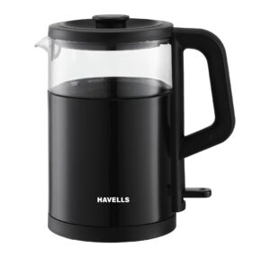 Havells Marino Low Noise Glass Cool Touch Electric Kettle (1200W, Black)