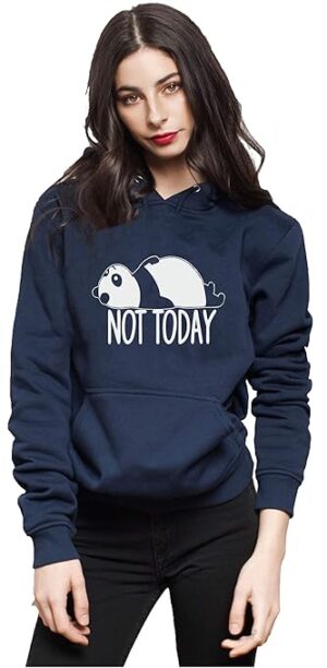 Navy Not Today Hoodie for Women Stylish