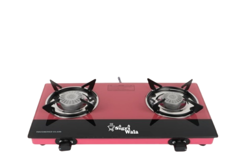 Sigri-wala Razor(Pink)  Glass Manual Gas Stove  (2 Burners)