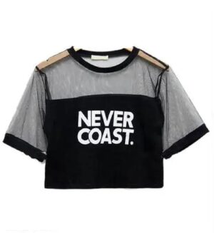 BLACK NEVER COAST PRINTED TOP